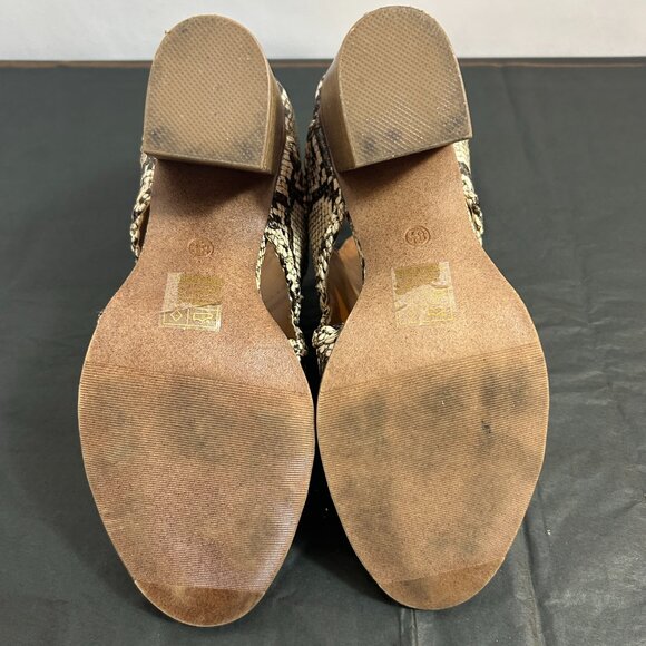 Mata Coffee Snake Viola-1 cut-out side chunky heel booties size 8.5 - Picture 7 of 8